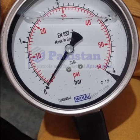 WIKA Pressure Gauge 232.50, 0-4 Bar, Dial : 4"
