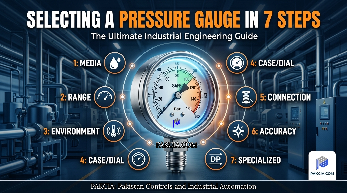 Selecting an Industrial Pressure Gauge in 7 Steps: The Ultimate Engineering Guide